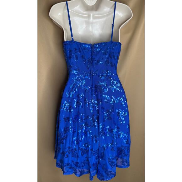City Studio Royal Blue Draped Front Fit and Flare Dress 5 6 NWT - Picture 6 of 8